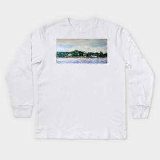 BLUFF HOUSE GREEN TURTLE CAY, ABACO,  BAHAMAS Kids Long Sleeve T-Shirt